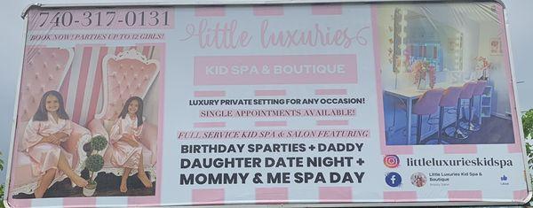 Little Luxuries Kid Spa Billboard