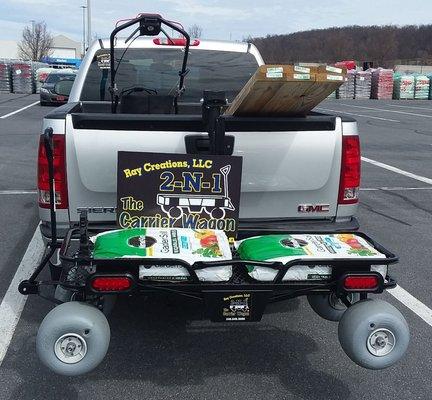 This is the Carrier Wagon with the beach tires on. We took it shopping in Lowe's.