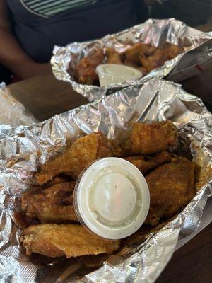 Dry rubbed wings and medium wings