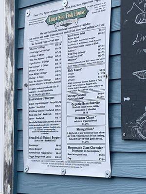 Outdoor menu