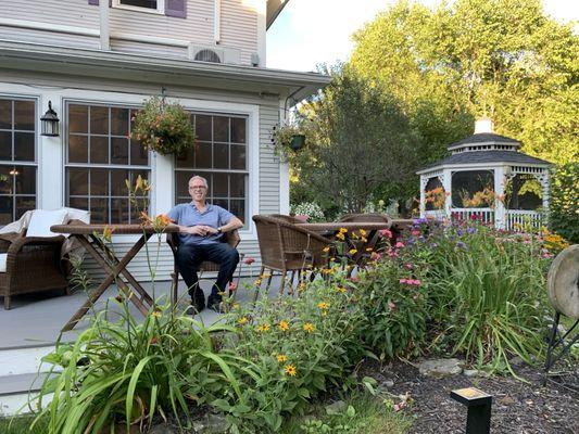 Relaxing on the patio