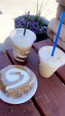 Pumpkin Roll , Afogato &  iced breve.