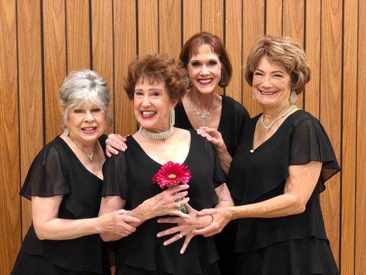 Whatever4 Quartet 2022, members of Sacramento Valley Chorus