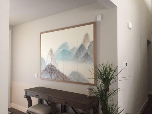 Beautifully framed centerpiece art