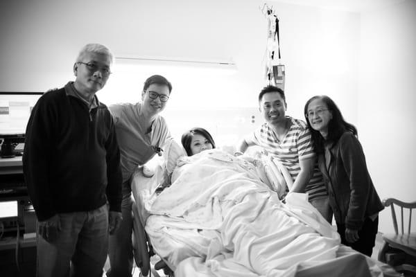 With our favorite doctor. Landon's birth - January 2014.