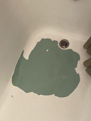 Poor refinished painted tub