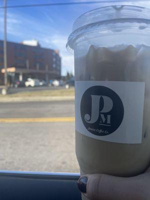 The building and my Iced Latte