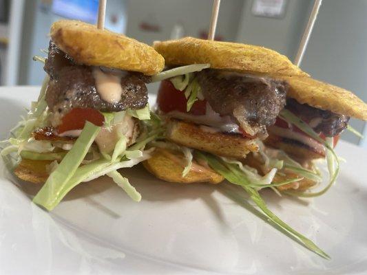 Tostones sliders