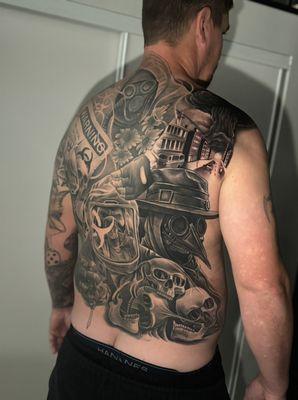 Back piece done by Paco Ruelas .