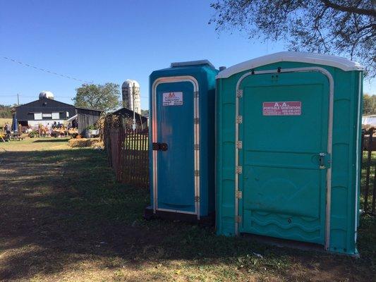 The pottys aren't the dirtiest.. but they aren't the cleanest. Bring your own hand sanitizer; none is provided.