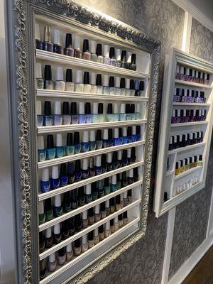 Large selection of opinion polish they also use dazed dry base and top coats