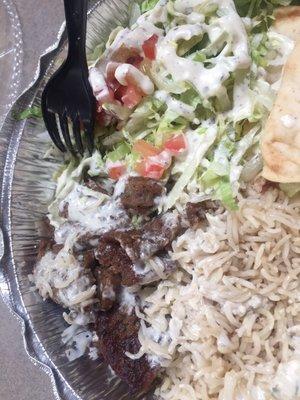 Beef Gyros Bowl- Small portion of meat.