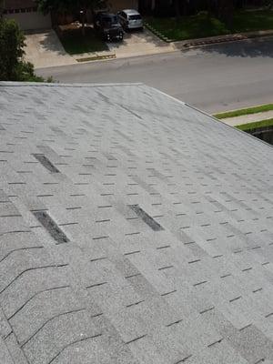 San Antonio, TX - Damage from hail storm in April. It is so important to get your roof inspected to avoid any more damages.