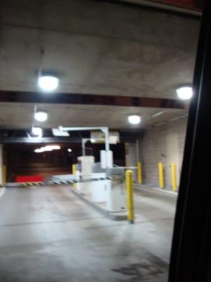 One of the entrance to the Parking Garage, 1400 Wewatta, Ste 320, Denver, CO 80202.  February 28th 2014.