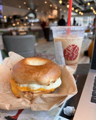 Bacon Bagel Sandwich - Bacon, Egg & Cheese Dreamy Cold Brew