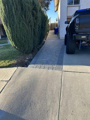 Pavers next to the driveway