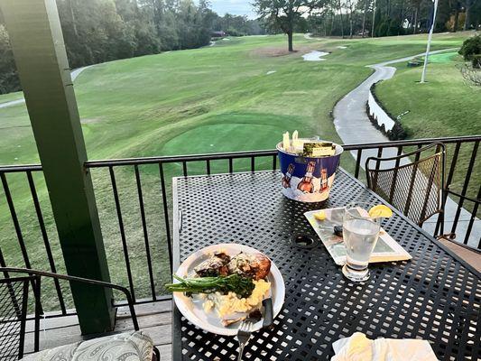 Balcony overlooking the golf course