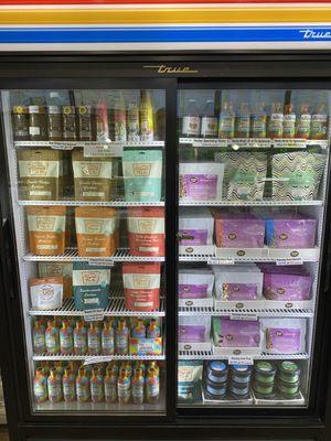 Our refrigerator is always stocked, displaying cannabis-infused edibles and drinks.