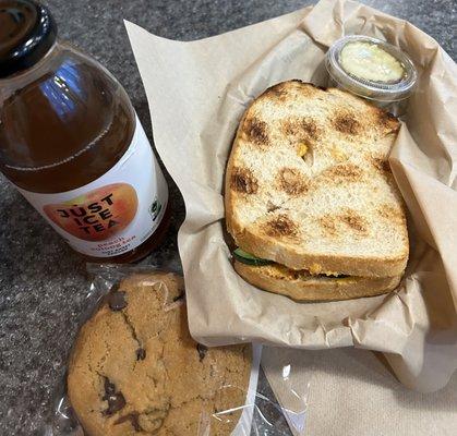 Vegan grilled cheese with cashew cheese spread