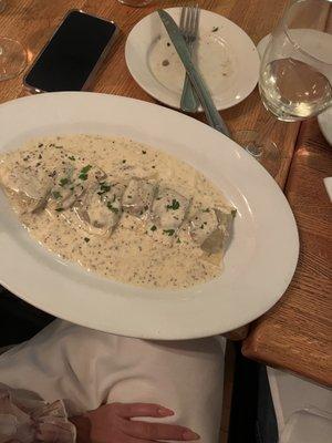 Mushroom ravioli