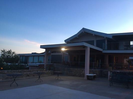 View of the lodge from the patio area