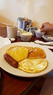 Silver dollar pancakes with sausage and grits only $7.95!!!