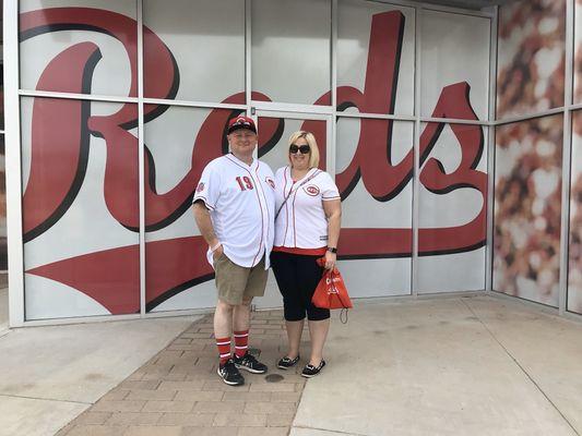 me and my wife in Goodyear Az Reds spring training camp