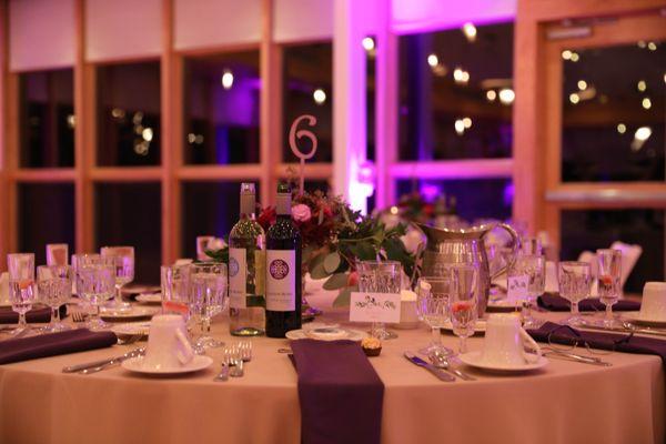 Table settings by Marie's Catering.