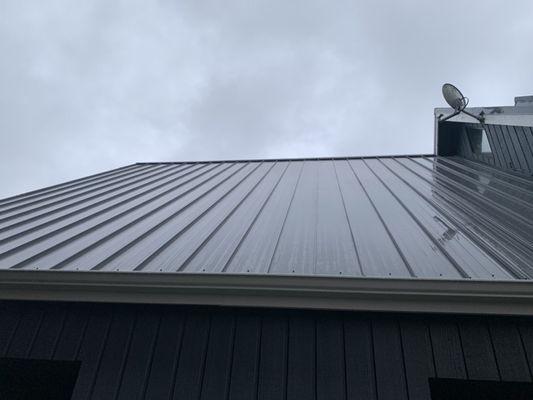 A post shot of metal roof cleaning!