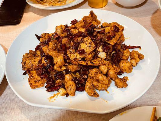 Chicken with Szechuan Hot Pepper - (Chong Qing Chicken) - excellent