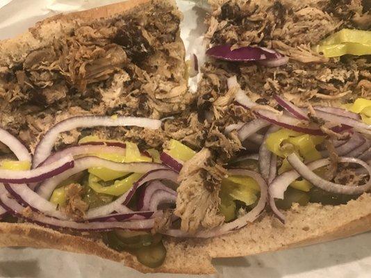 Applewood pull pork sandwich