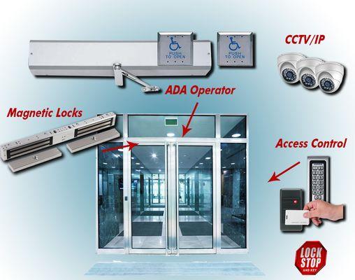 We can offer keyless entry, Access control, CCTV, Magnetic locks and more.  We have an expert on staff to come out for a free bid.