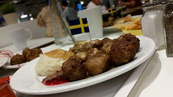 IKEA Swedish Meatballs. The biggest reason that made me come on opening day!!! $8 for the combo! #nowijustneedsomeRICE :)