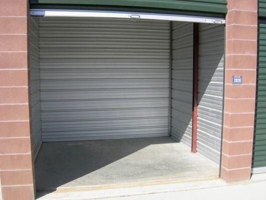 Inside a drive-up storage unit