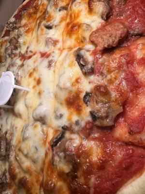 Sausage and Mushroom Thin Crust