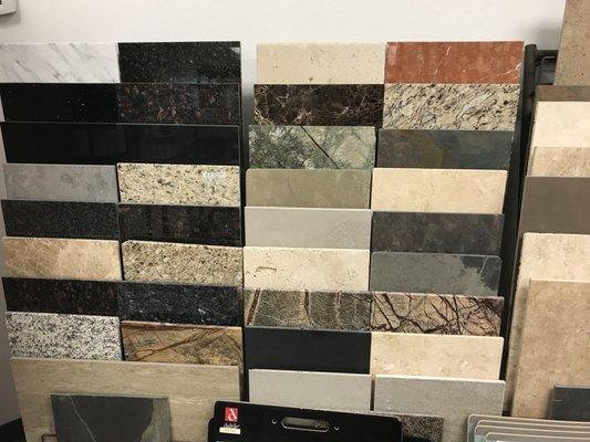 Beautiful Slate, Garnet, Marble, and Travertine tiles