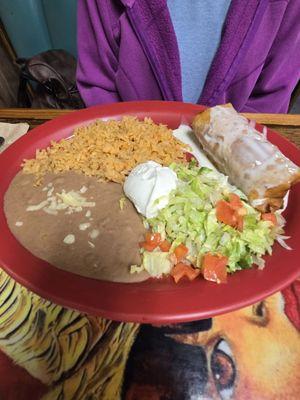 Burrito with steak and beans