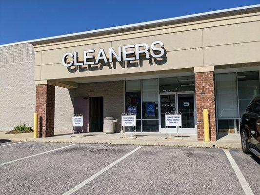 Outside. Storefront. Parking spots reserved for Perfect Image Cleaners customers only. I was helped by Derek. Very clean and efficient shop.