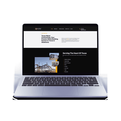 TexasMetalsandContracting.com website is SEO-optimized with a sleek design, showcasing metal building services and driving local leads.