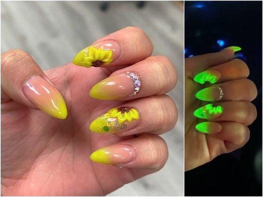 Glow in the dark nails