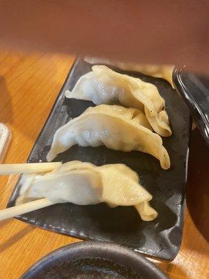 The gyoza were tender and delicious!