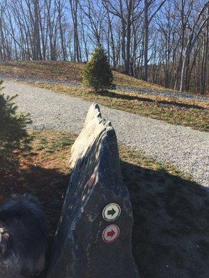 Gravel trail with easy to follow arrows