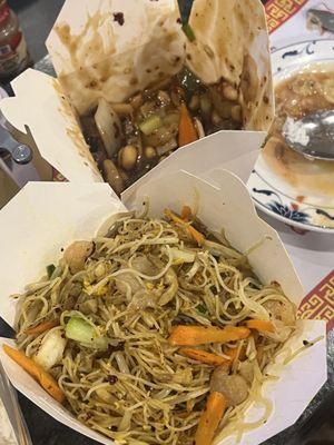 Singapore curry noodles, beef stir fry- delicious combo