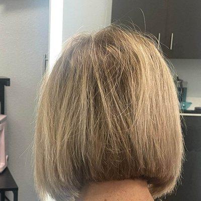 Textured bob with highlights