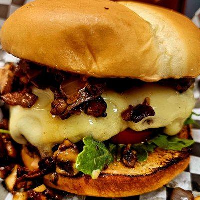 The Mushroom Bacon Burger