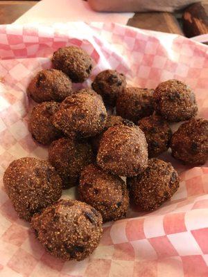 Another 'I already ate some' picture of the amazing hush puppies.