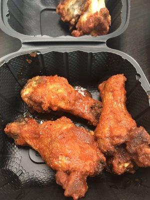 Dry wings. Hardly any sauce.