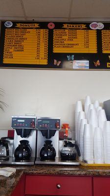 Menu nd coffee area