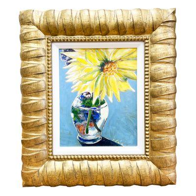 Even small paintings make a big statement displayed in a linen liner and bold frame.