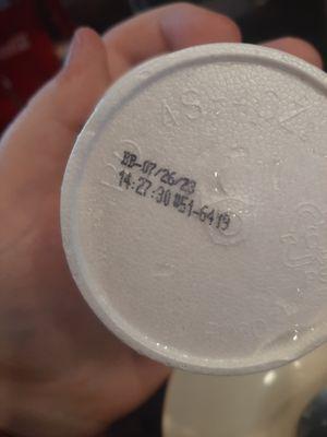 6 days from being 3 months expired ice cream container.